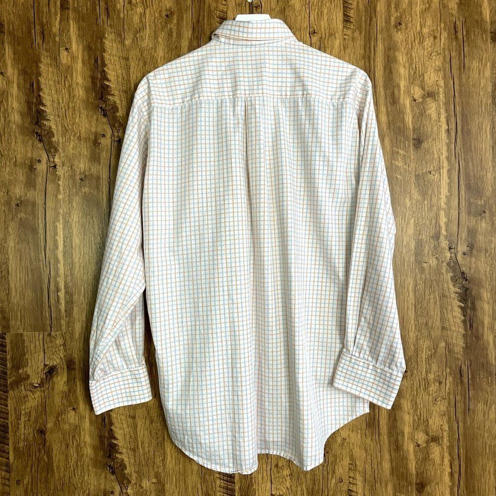 Peter Millar Plaid Button-Down, Light Blue & Oran… - image 6